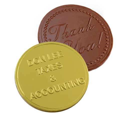 Large Chocolate Coins - Personalized - Click Image to Close